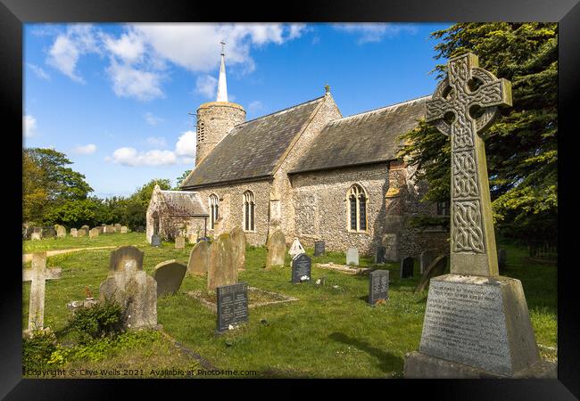 St. Mary`s Church in Titchwell Framed Print by Clive Wells