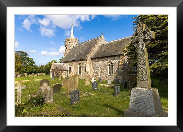 St. Mary`s Church in Titchwell Framed Mounted Print by Clive Wells