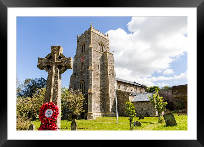 The church of St. Mary`s in Brancaster. Framed Mounted Print by Clive Wells