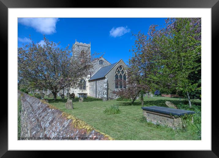 View of St. Mary`s church over the wall Framed Mounted Print by Clive Wells