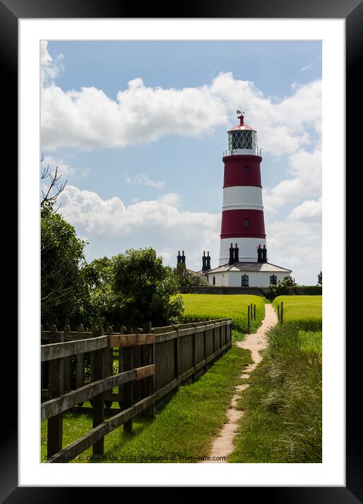Happisburgh lighthouse at the end of the path Framed Mounted Print by Clive Wells