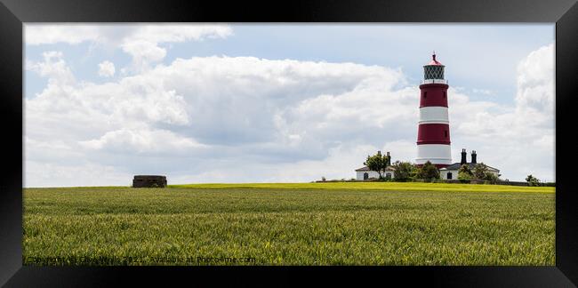 Lighthouse in a field at Happisburgh Framed Print by Clive Wells