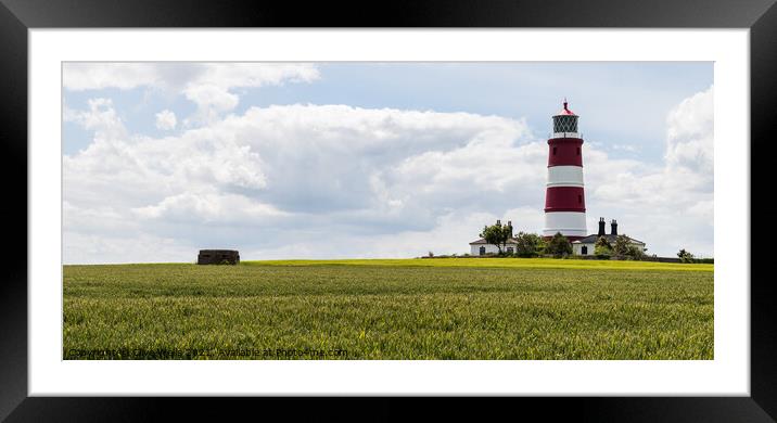 Lighthouse in a field at Happisburgh Framed Mounted Print by Clive Wells