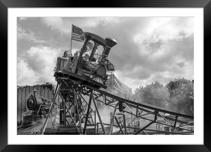 Monochrome runaway train Framed Mounted Print by Clive Wells