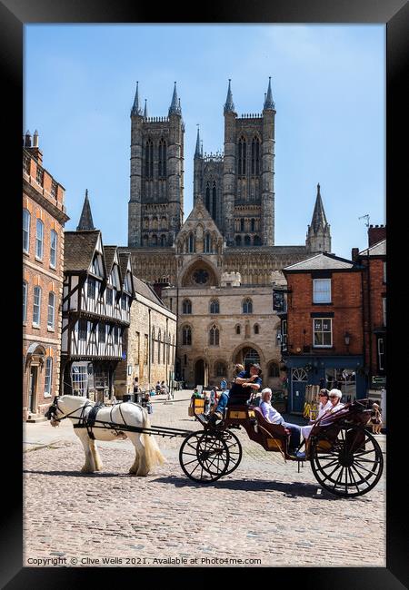 Towards Lincoln Cathedral Framed Print by Clive Wells