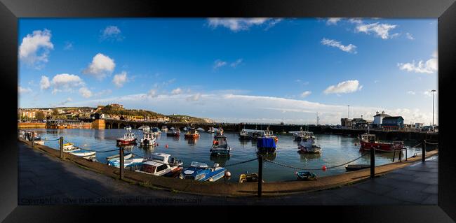 Folkestones inner harbour seen in pano Framed Print by Clive Wells