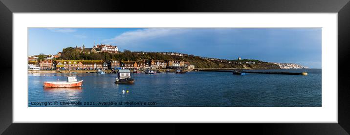 Panoramic of Folkestone`s outer harbour Framed Mounted Print by Clive Wells