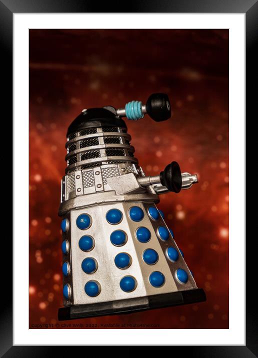 Floating Emperor Dalek Framed Mounted Print by Clive Wells