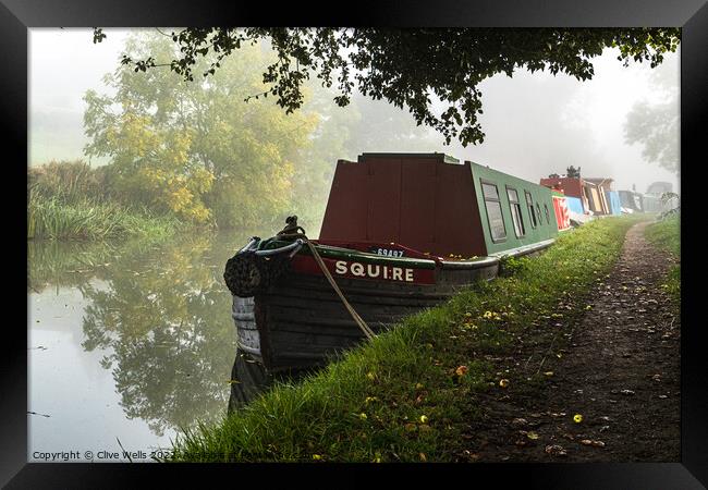 Early morning on the Grand Union Canal Framed Print by Clive Wells