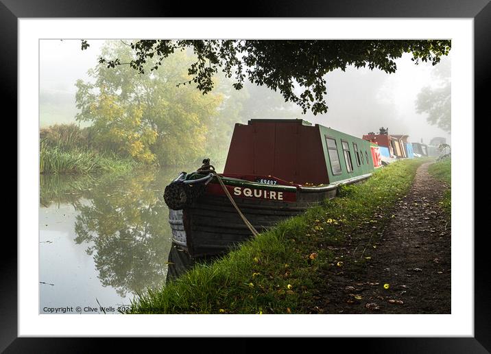Early morning on the Grand Union Canal Framed Mounted Print by Clive Wells