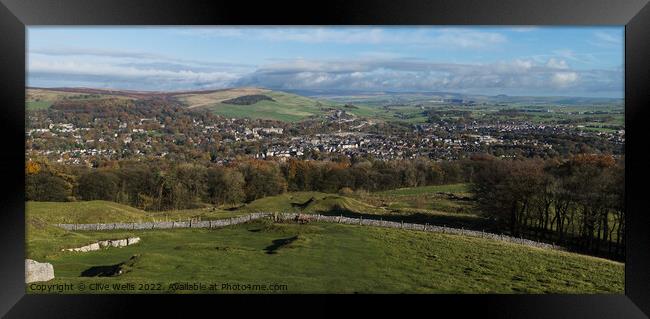 View from Grin Low Hill Framed Print by Clive Wells