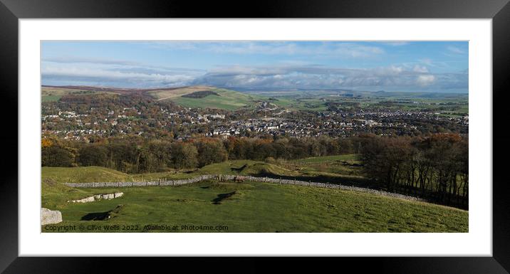 View from Grin Low Hill Framed Mounted Print by Clive Wells