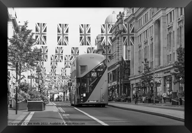 Regent Street in monochrome  Framed Print by Clive Wells