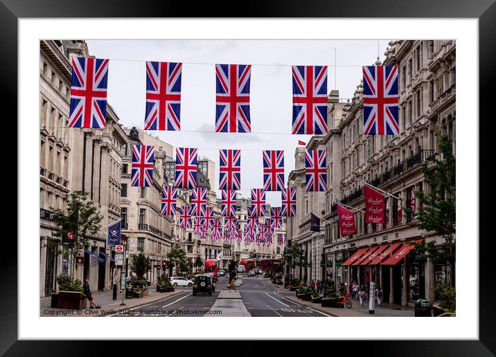 Bunting seen in Regent Street Framed Mounted Print by Clive Wells