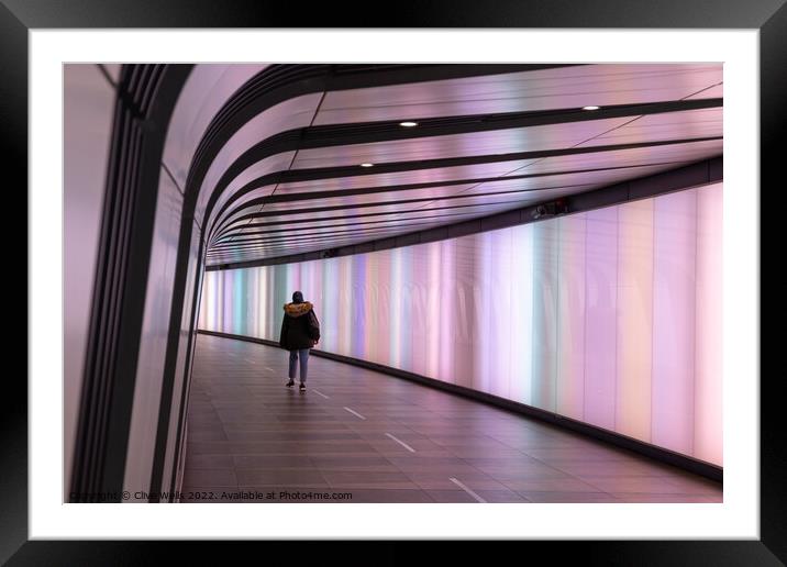 Walking through the tunnel Framed Mounted Print by Clive Wells
