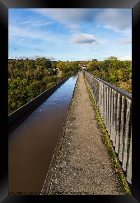 View along the Pontcysyllte Aqueduct Framed Print by Clive Wells