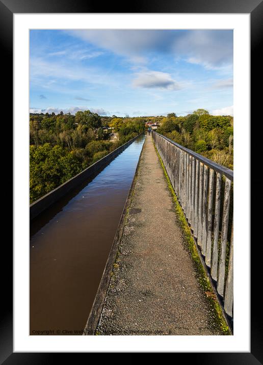 View along the Pontcysyllte Aqueduct Framed Mounted Print by Clive Wells