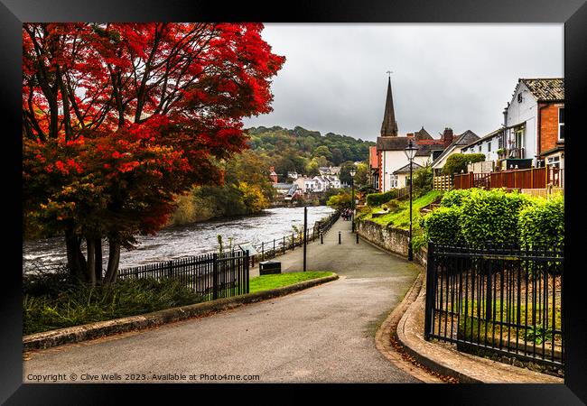 View towards Llangollen road bridge, Framed Print by Clive Wells