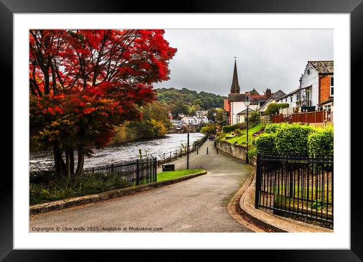 View towards Llangollen road bridge, Framed Mounted Print by Clive Wells