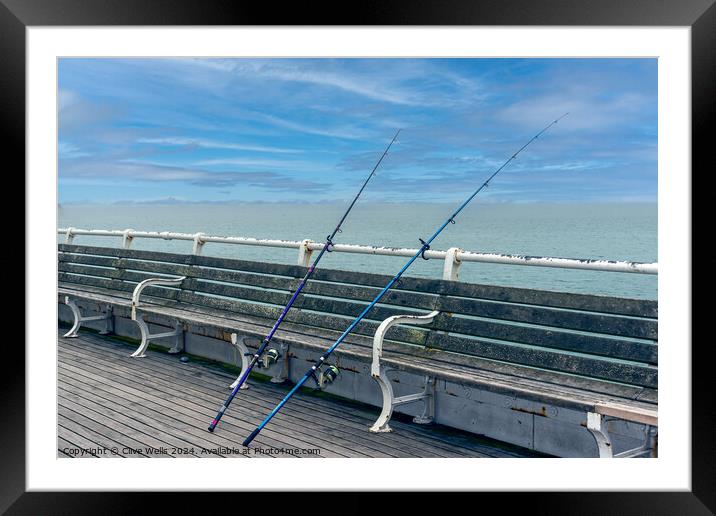 Fishing on the pier, Framed Mounted Print by Clive Wells