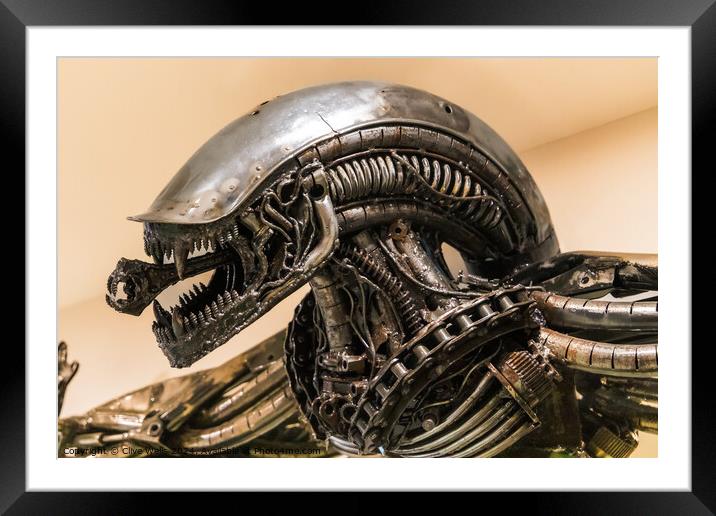 Alien Framed Mounted Print by Clive Wells