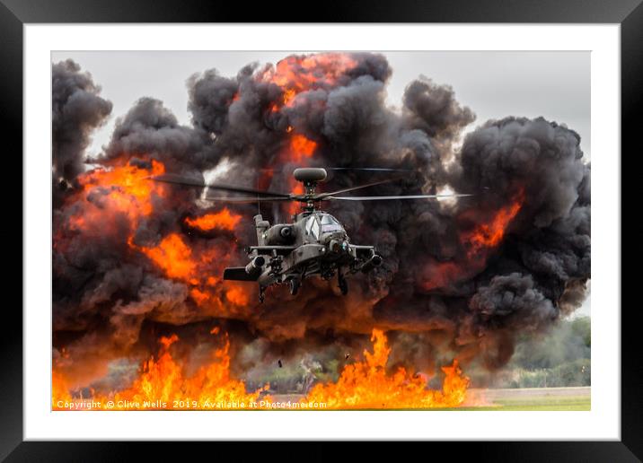 Boeing AH-64 Apacheat RAF Fairford Framed Mounted Print by Clive Wells