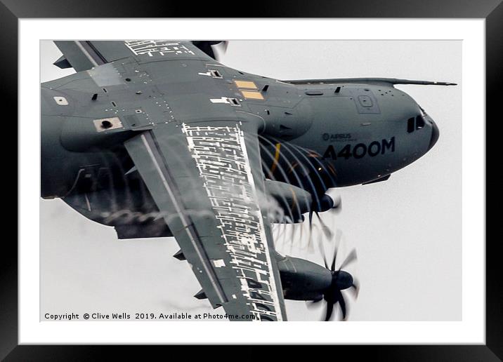 A400M Atlas pulling hard Framed Mounted Print by Clive Wells