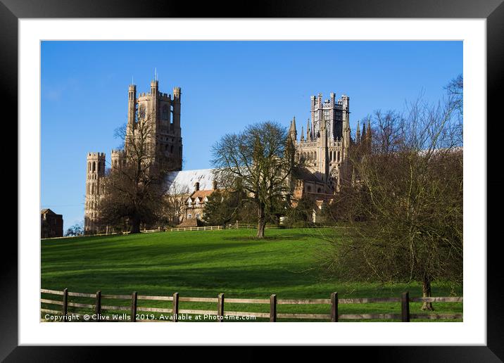 Ely Cathedral Framed Mounted Print by Clive Wells