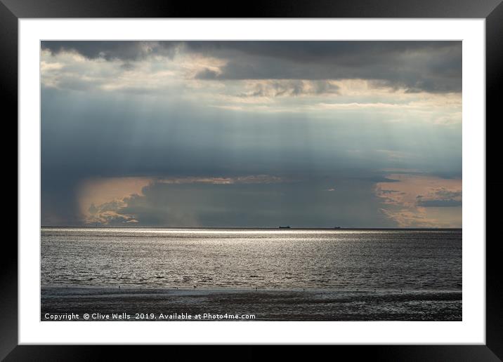 Bright skys over the sea at Hunstanton, Norfolk Framed Mounted Print by Clive Wells