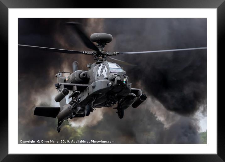Boeing AH-64D Apache Longbow at RAF Fairford Framed Mounted Print by Clive Wells