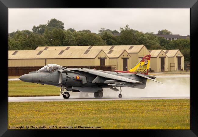 Spanish Navy EAV-8B Harrier II Plus ready to roll  Framed Print by Clive Wells