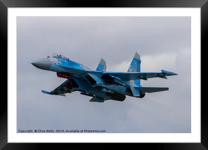 Su-27P 'Flanker' seen at RAF Fairford Framed Mounted Print by Clive Wells