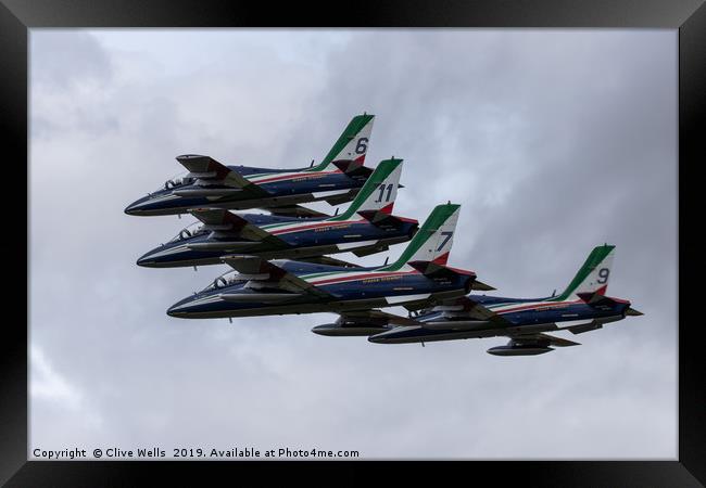 Frecce Tricolori seen at RAF Fairford Framed Print by Clive Wells