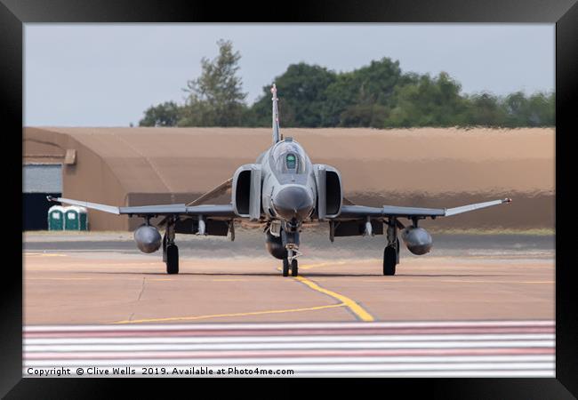 F-4E Phantom at RAF Fairford, Gloustershire Framed Print by Clive Wells