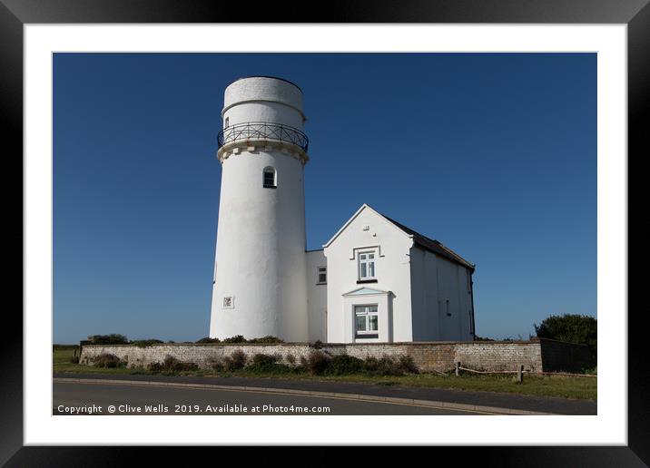 Old Hunstanton Lighthouse in West Norfolk Framed Mounted Print by Clive Wells