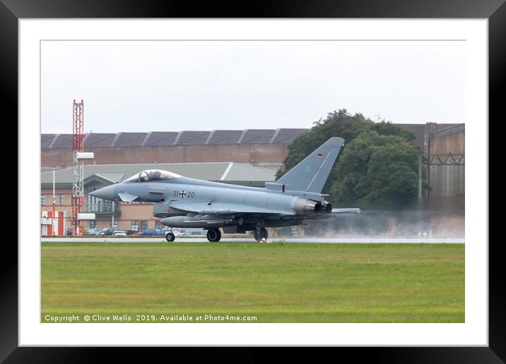 Ef2000 Eurofighter Typhoon at RAF Waddington Framed Mounted Print by Clive Wells