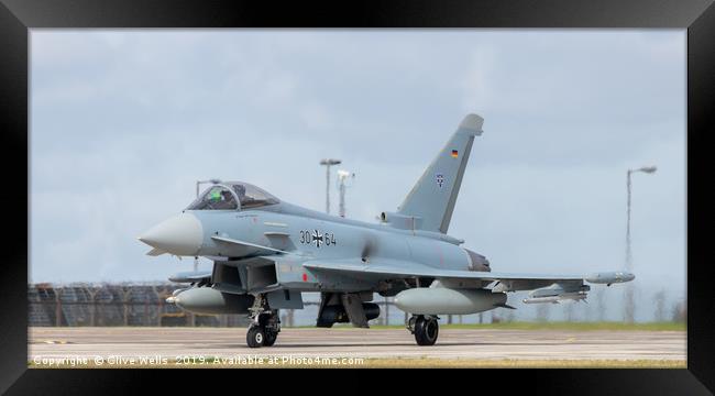 German Ef2000 Eurofighter Typhoon on taxi way Framed Print by Clive Wells