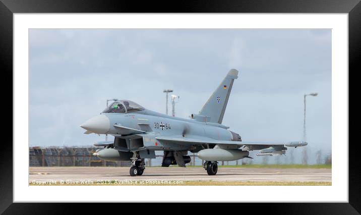 German Ef2000 Eurofighter Typhoon on taxi way Framed Mounted Print by Clive Wells