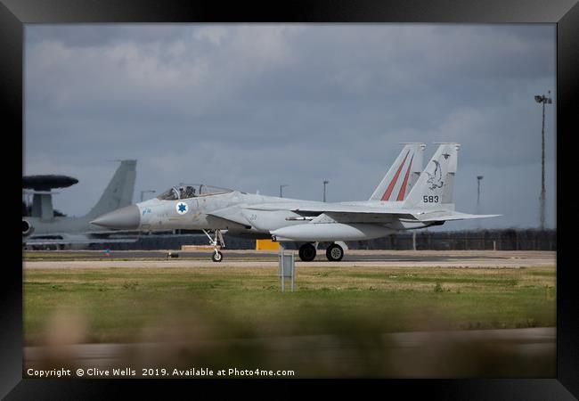 Isreali F-15I on taxi at RAF Waddington Framed Print by Clive Wells