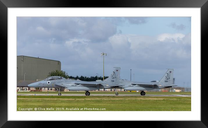 F-15I`s seen at RAF Waddington Framed Mounted Print by Clive Wells