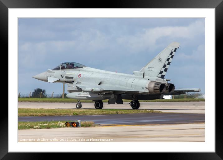 Italian Eurofighter Typhoon at RAF Waddington Framed Mounted Print by Clive Wells