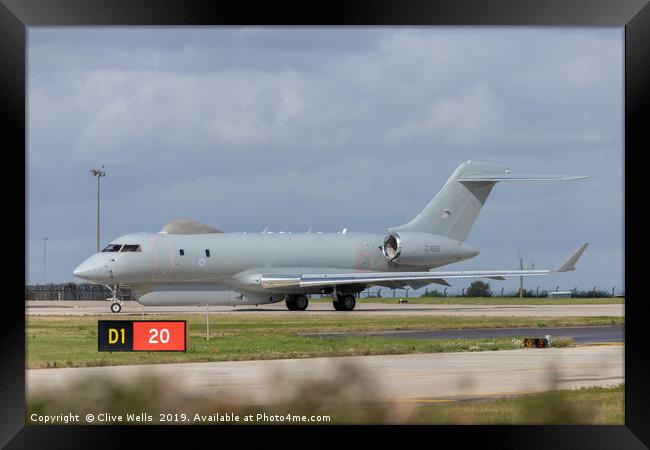 Sentinal R.1 mission ready at RAF Waddington Framed Print by Clive Wells