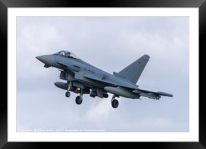 German EF2000 Typhoon at RAF Waddington Framed Mounted Print by Clive Wells