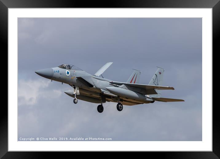 Single seat F-15I on finals at RAF Waddington Framed Mounted Print by Clive Wells