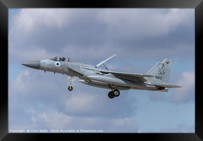 F-15I about to land at RAF Waddington Framed Print by Clive Wells
