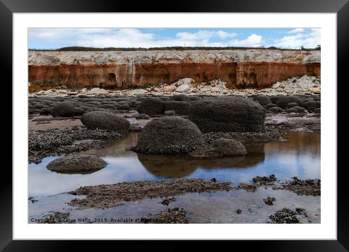 The cliffs at Old Hunstanton, Norfolk Framed Mounted Print by Clive Wells