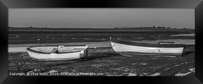 Rowing boats at Brancaster Staith, Norfolk Framed Print by Clive Wells