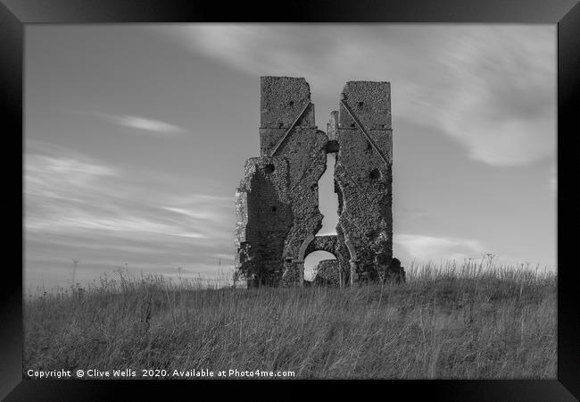 Old ruins of St. James Church in West Norfolk  Framed Print by Clive Wells