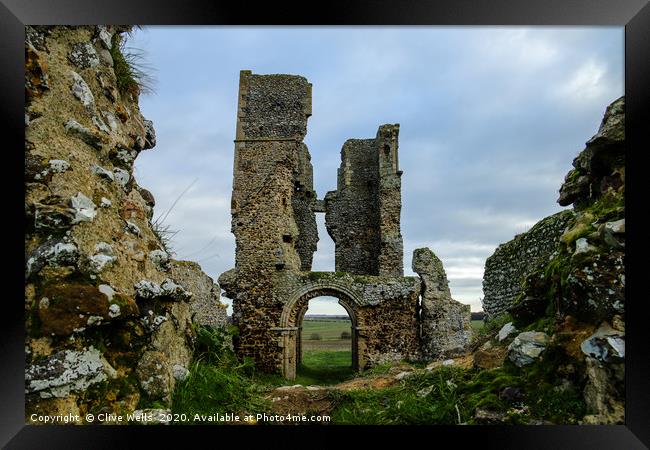 Ruins of St. James Church, Bawsey, KIngs Lynn Framed Print by Clive Wells