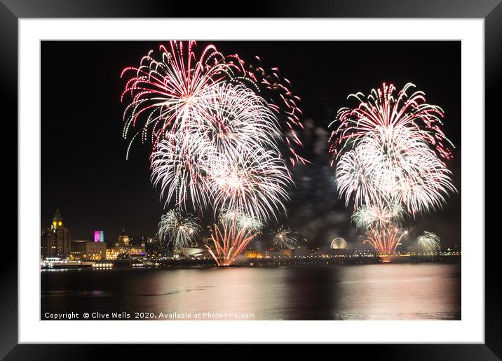 River Mersey and Liverpool waterfront Framed Mounted Print by Clive Wells